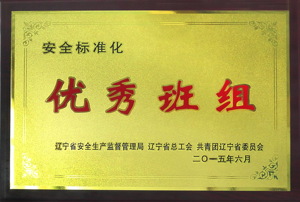 博林特获得辽宁省安全标准化优秀班组荣誉称号